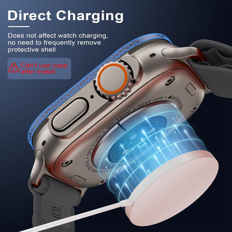 wsken for Apple Watch Ultra 3/Ultra 2/Ultra Screen Protector 49mm,9H Tempered Glass + Titanium Alloy Frame, [Keep Original] [Touch Sensitive] Lightweight Protective Glass Film for iwatch Ultra 3/2/1 - Image 4